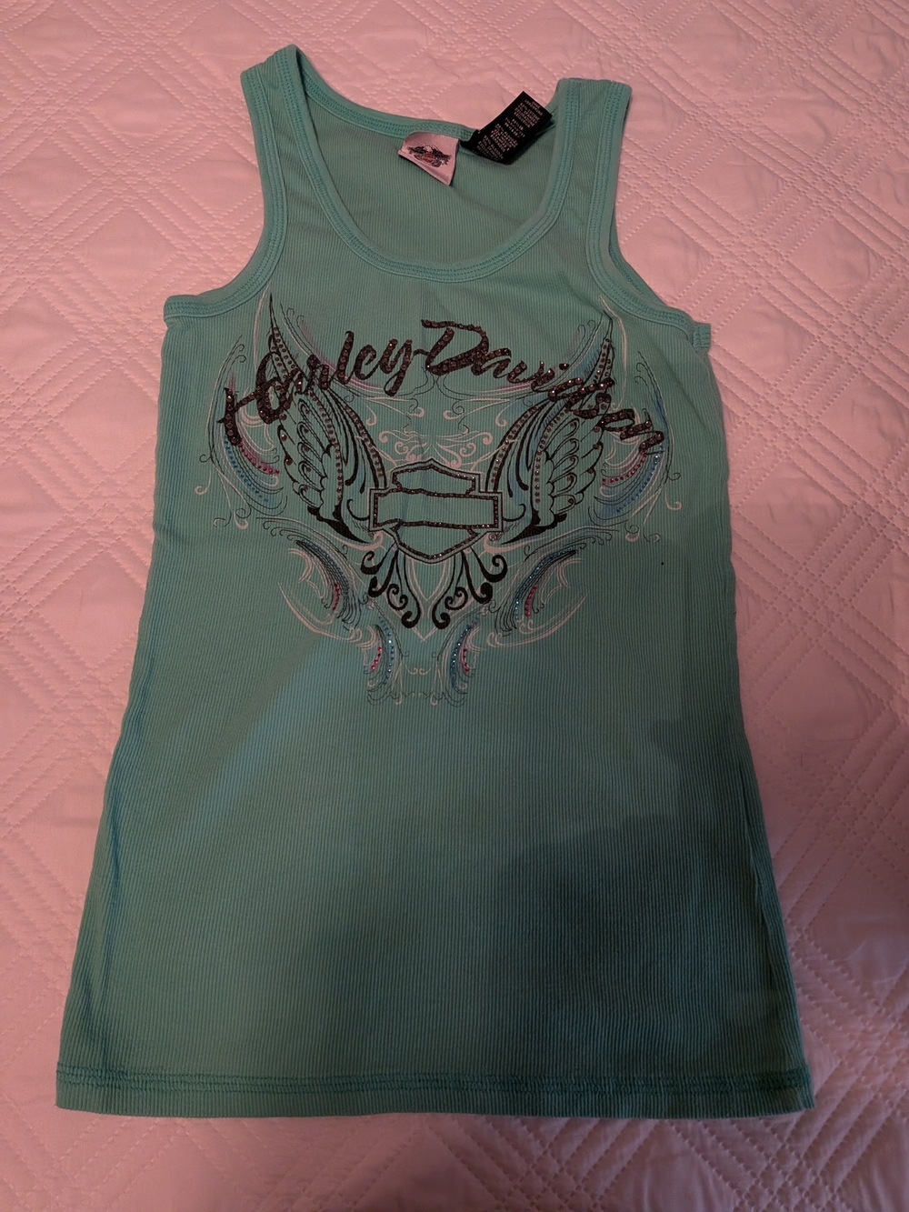 Harley-Davidson Teal Girls' Graphic Tank Top